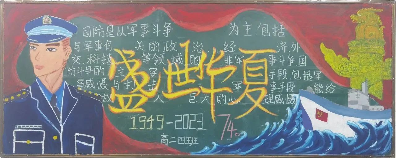 “心系国防，爱我中华”主题黑板报设计一等奖-第1张