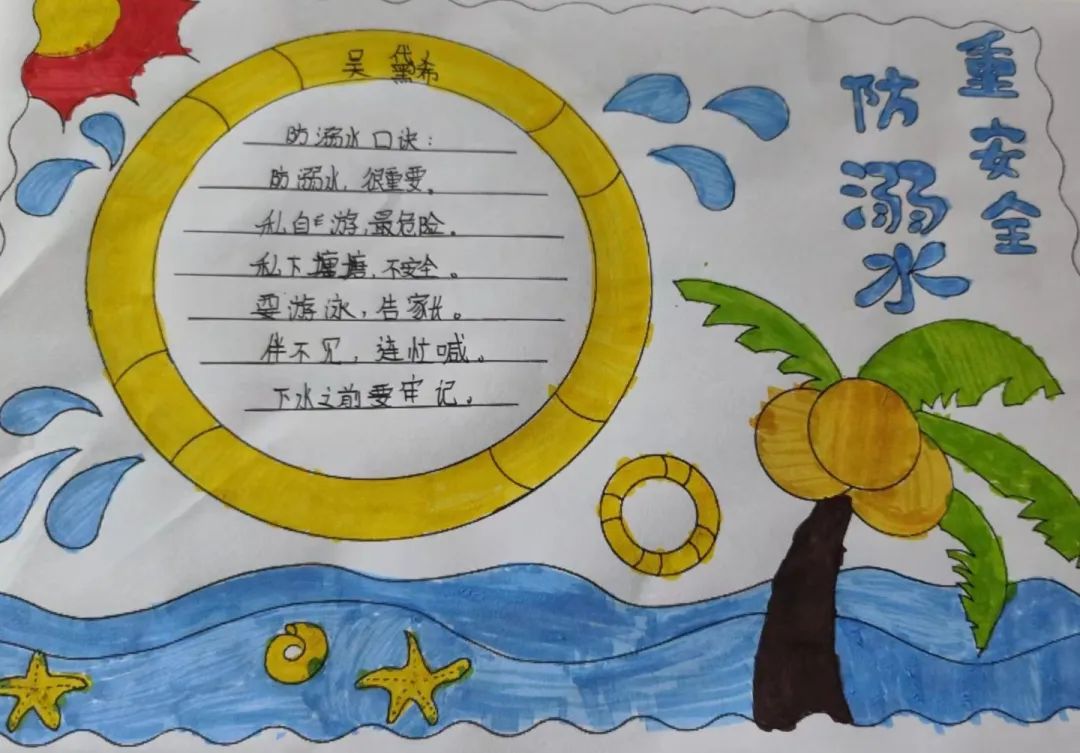 2023暑期安全教育防溺水画画图片（20）