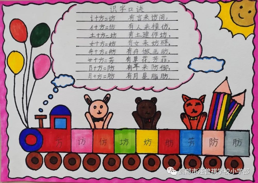 简单好看的儿童绘画识字画画（6）