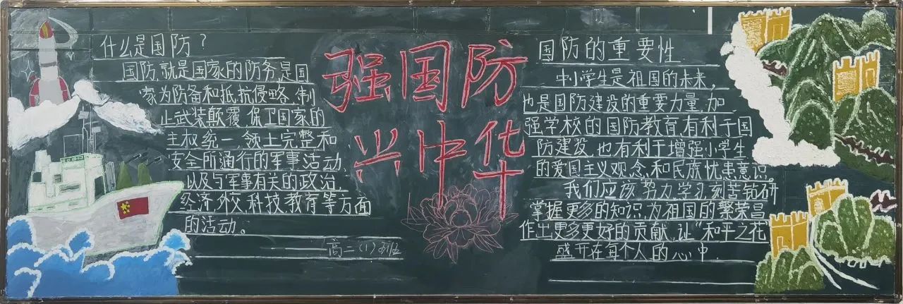 强国防兴中华黑板报设计-第7张