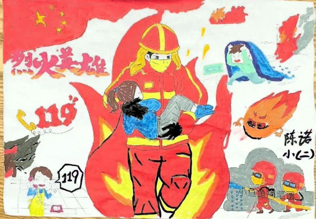 幼儿园“我眼中的火焰蓝”绘画图片（10）