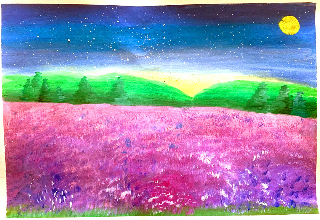 夜景儿童画