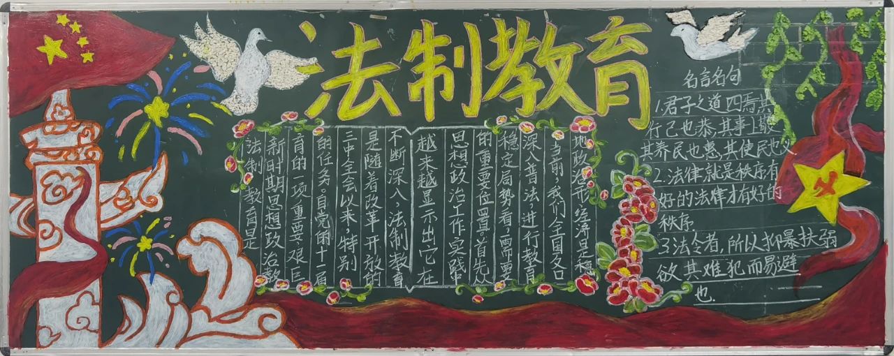 “遵法、学法、守法、用法”法制教育主题黑板报-第6张