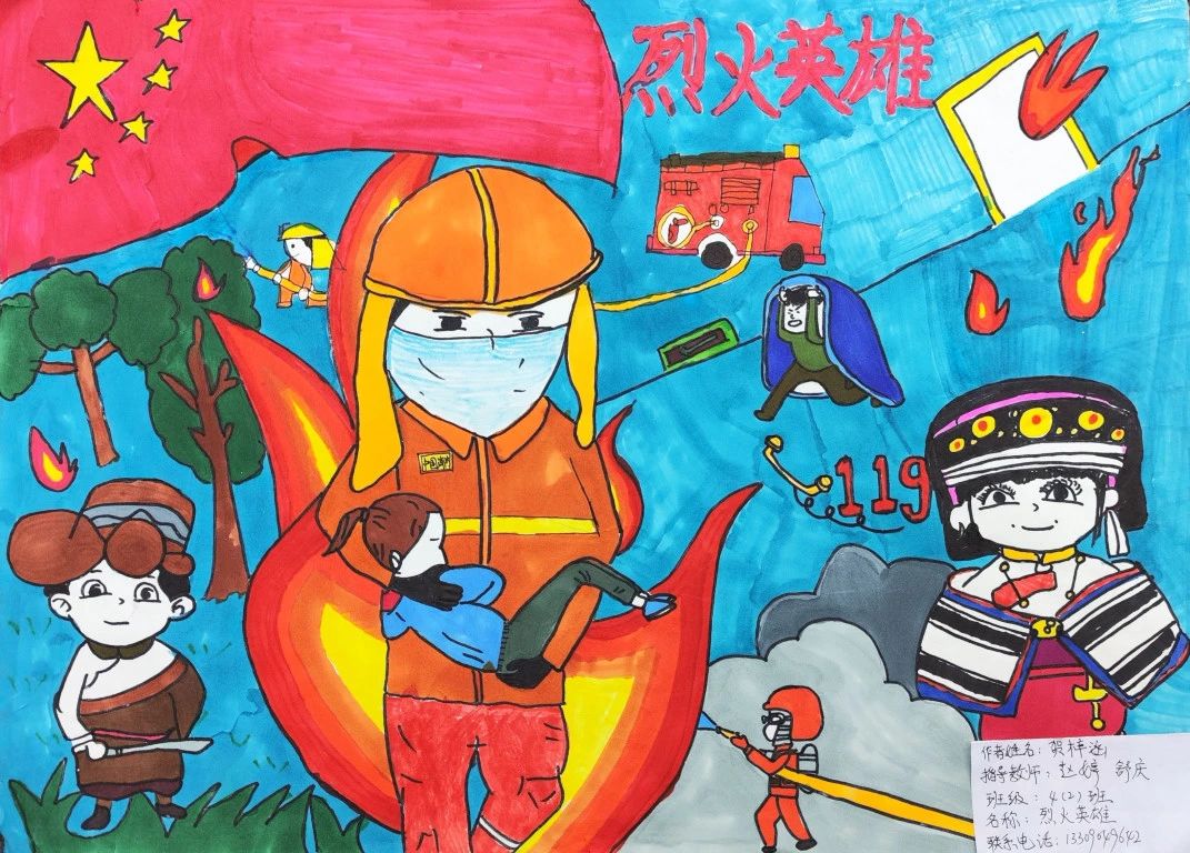 “我心中的英雄——火焰蓝”儿童画作品（十三）