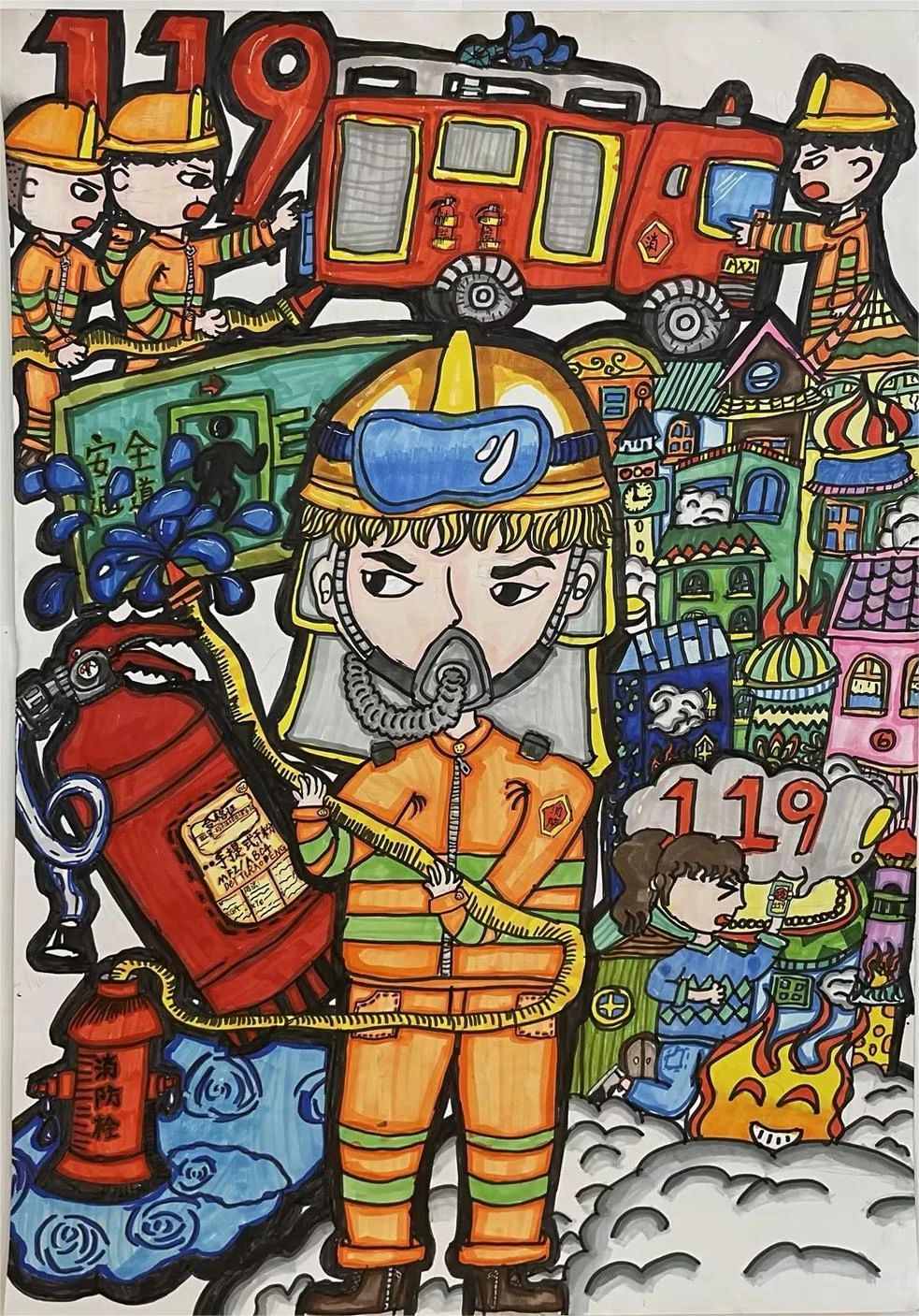 “你好 英雄火焰蓝”绘画作品赏析（5）