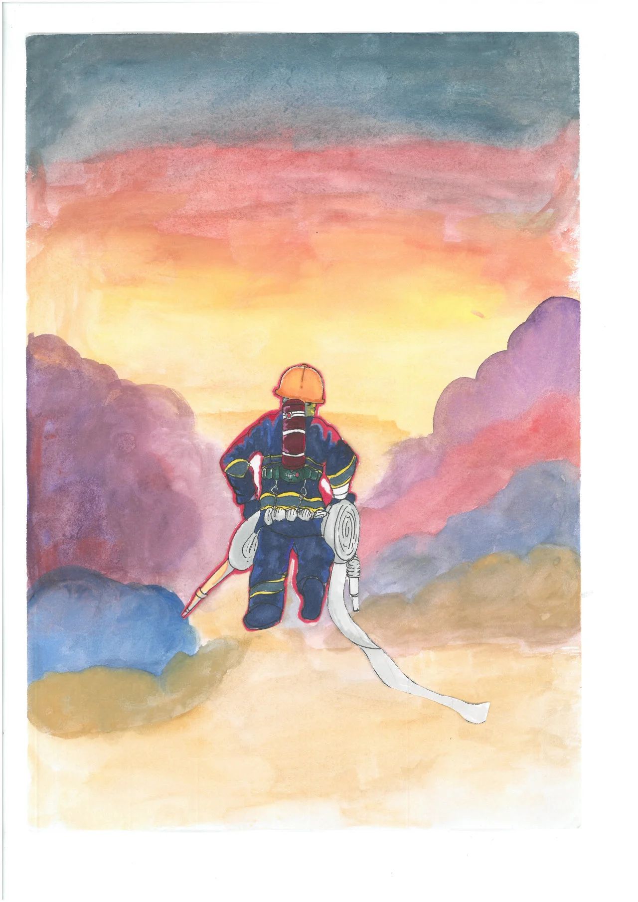 “致敬最美逆行者”消防安全绘画（3）