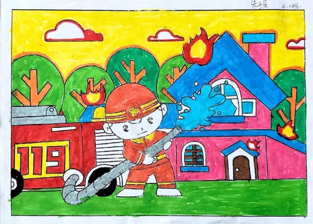 幼儿园“我眼中的火焰蓝”绘画图片（3）