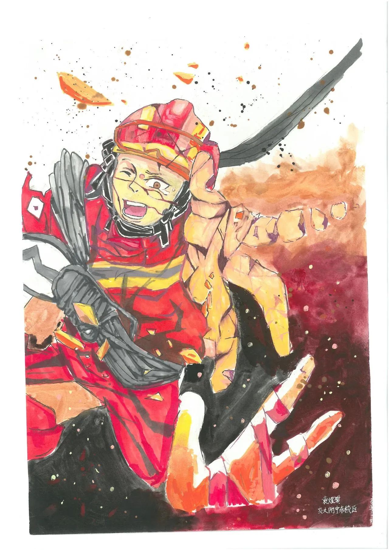 “致敬最美逆行者”消防安全绘画（19）