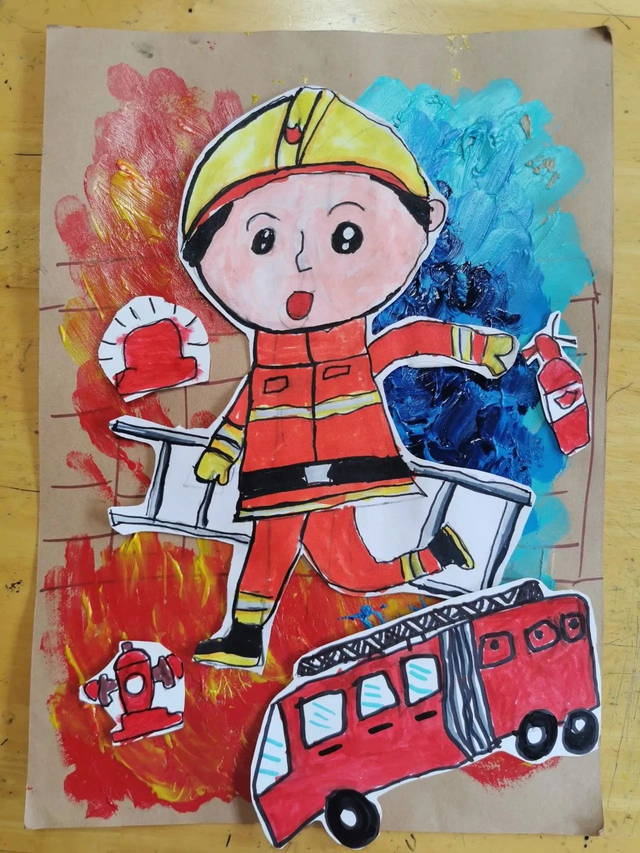 “关注消防 致敬火焰蓝”“幼儿园绘画大赛获奖图片（11）