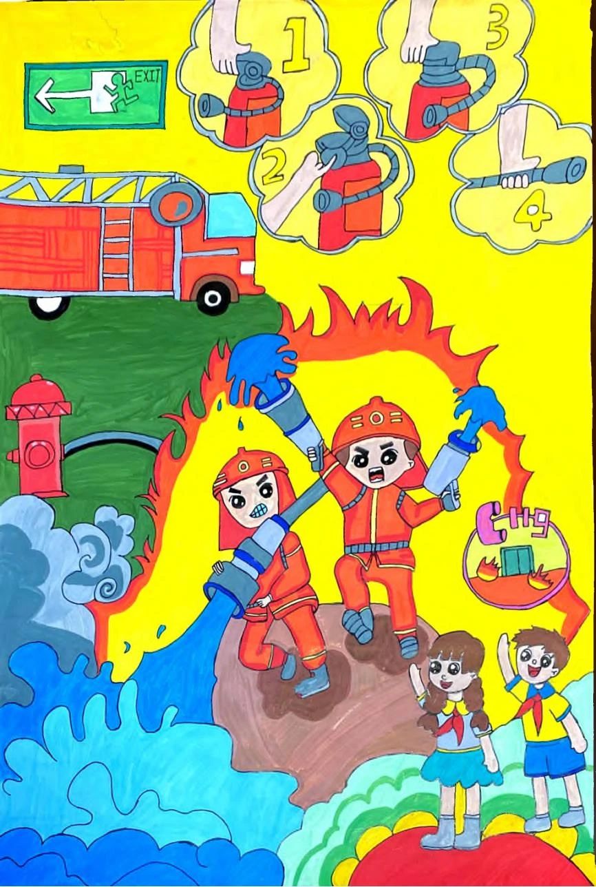 “我是小小消防员”少年儿童绘画大赛获奖作品（4）