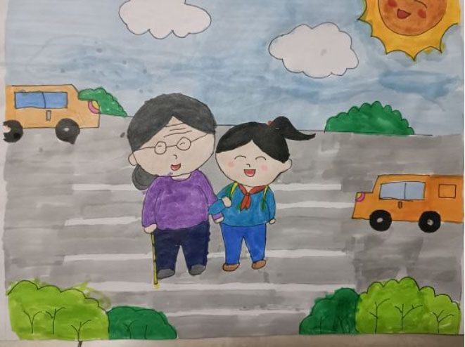 “我们的家风家训”孝顺主题的儿童画（一）