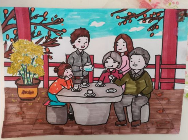 “我们的家风家训”孝顺主题的儿童画（十）
