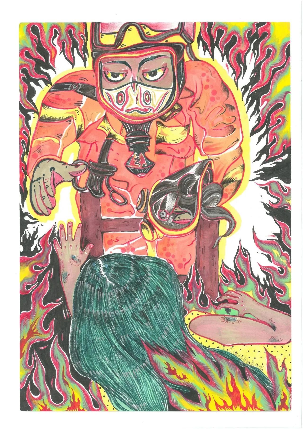 消防员最美逆行画画图片优秀作品（九）