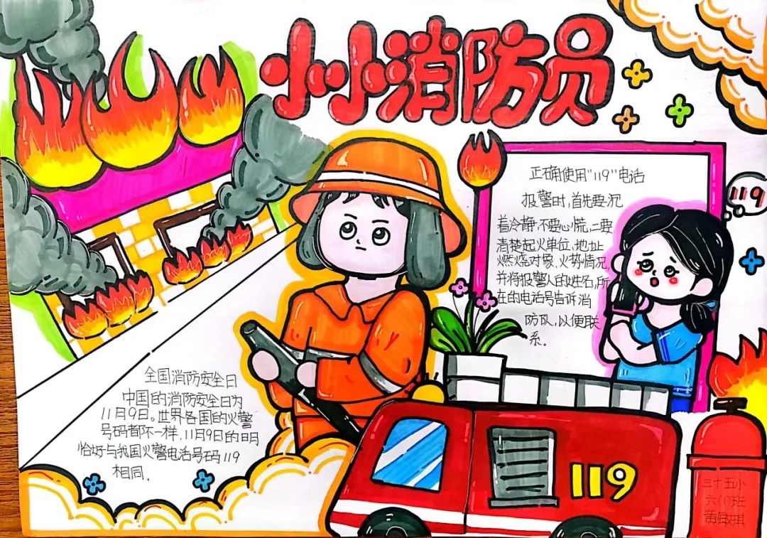 “手绘消防梦 笔述消防情”用心的儿童画作品（15）