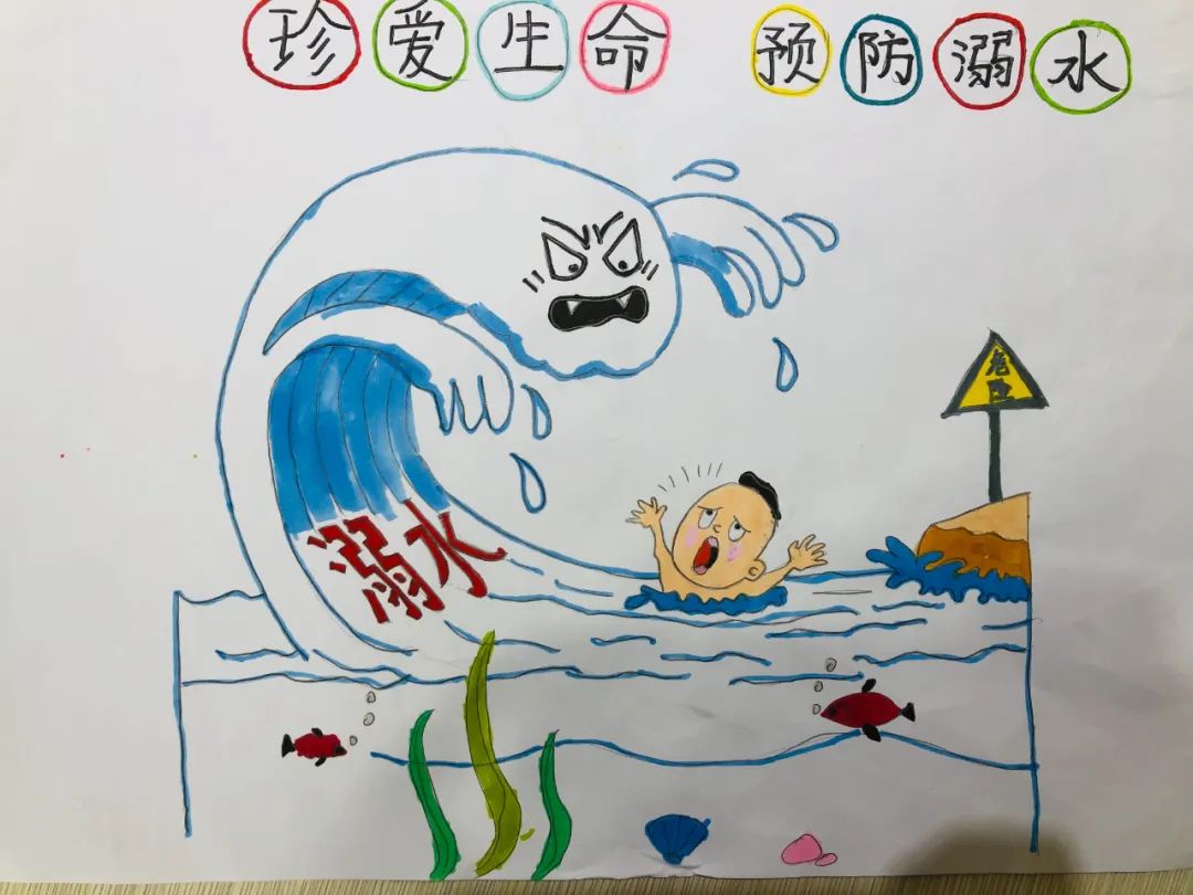 防溺水安全教育内容画画图片（10）
