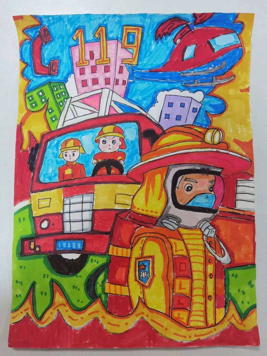 “预防为主 生命至上”消防安全主题绘画（18）