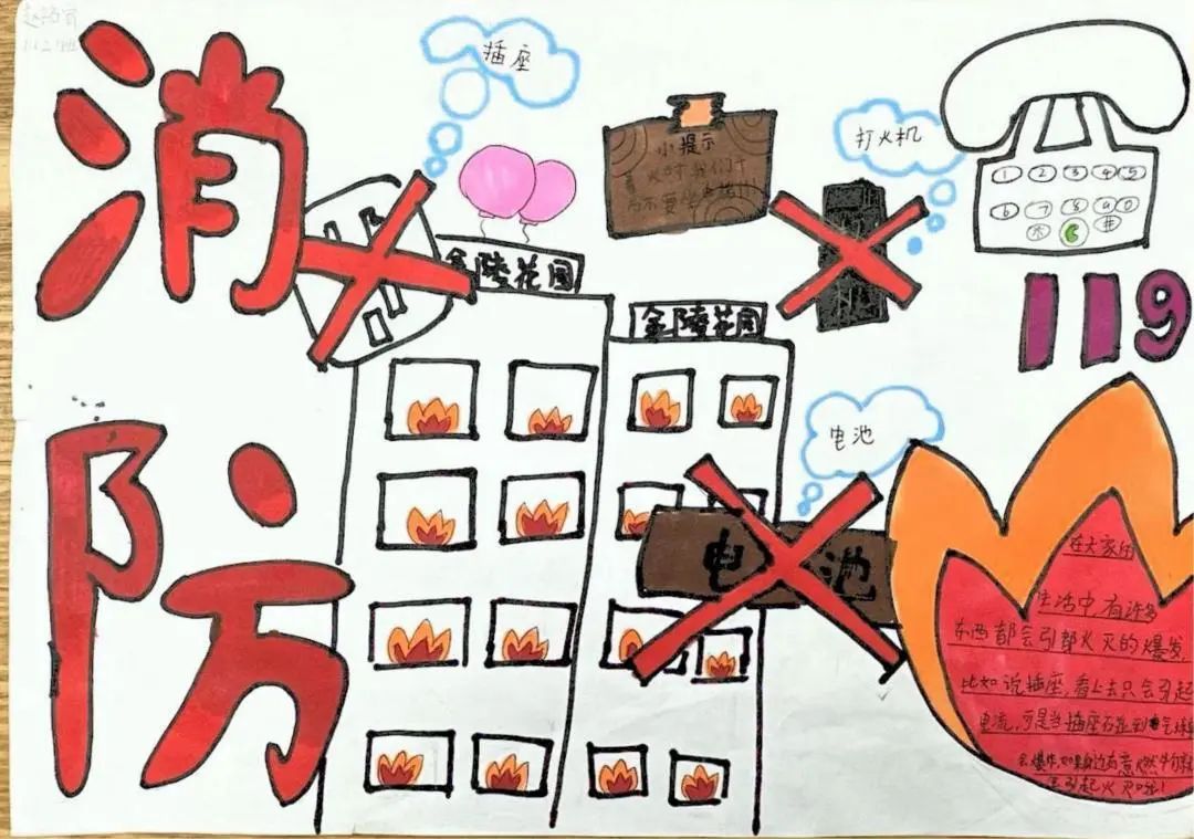 “我是小小消防员”主题绘画幼儿园作品（16）