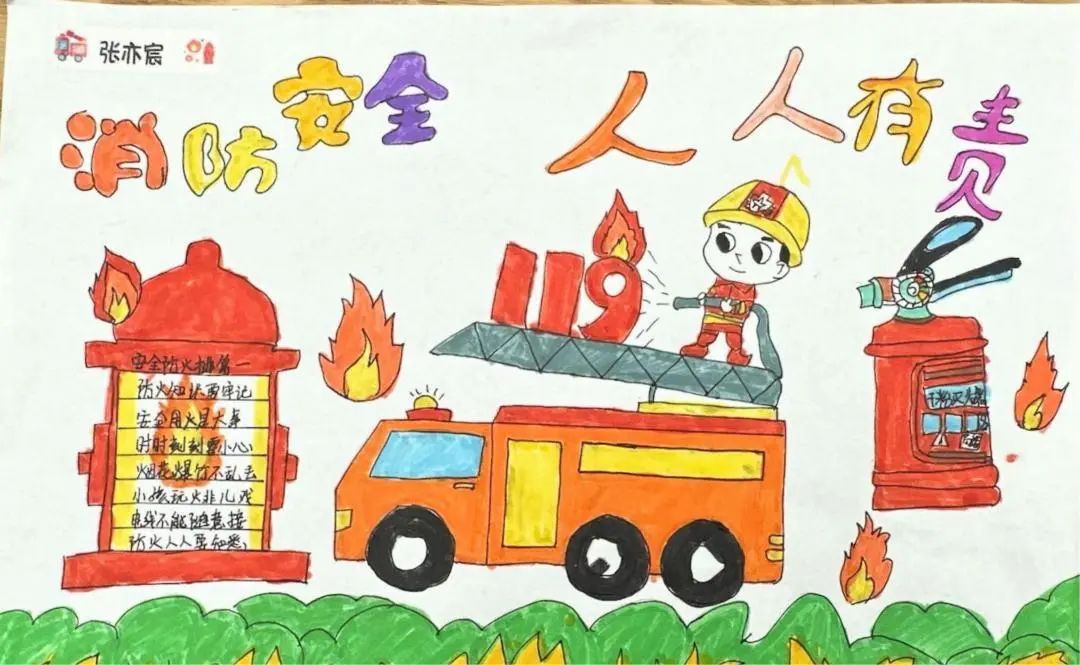 儿童画消防安全图片大全（2）