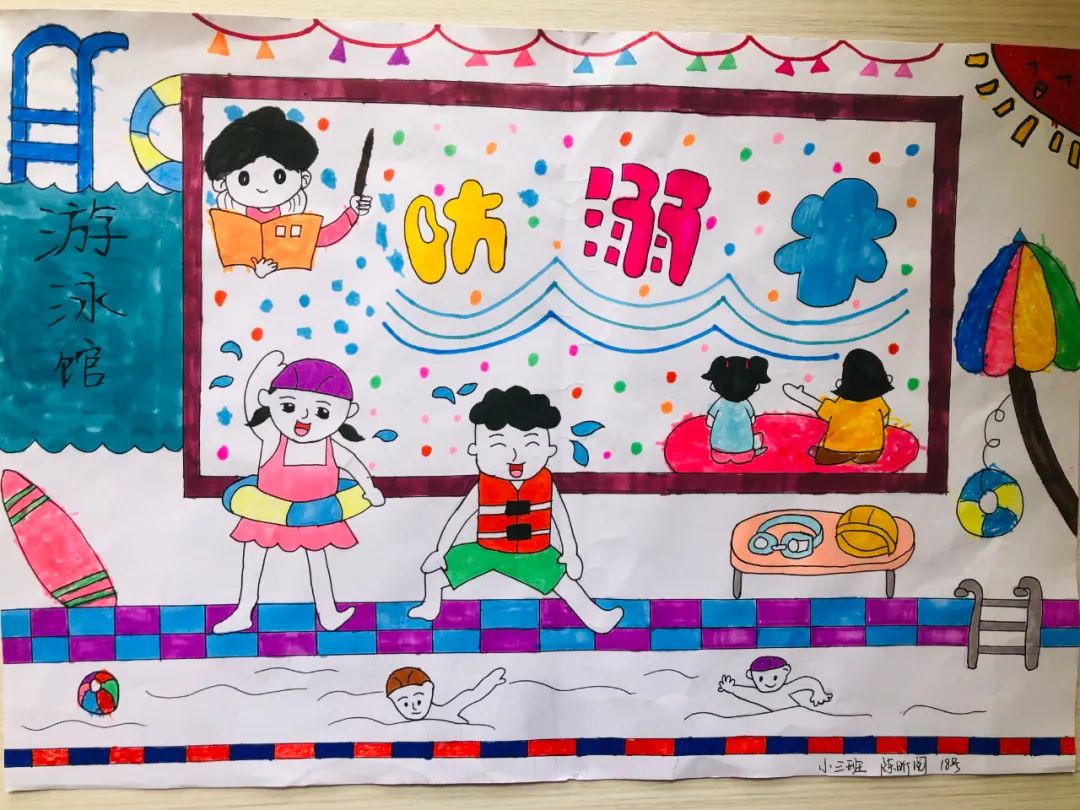 防溺水安全教育内容画画图片（7）