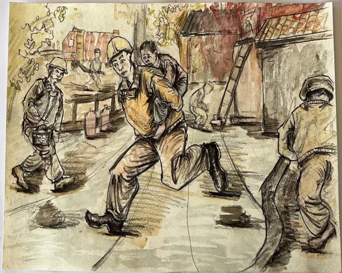 最美逆行者一一致敬消防英雄绘画作品（10）
