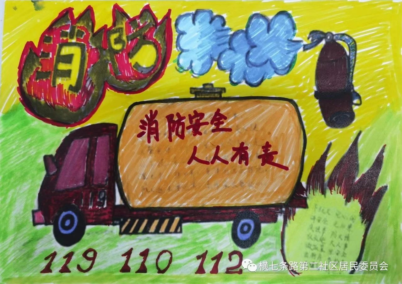 儿童画消防安全主题绘画图片（5）