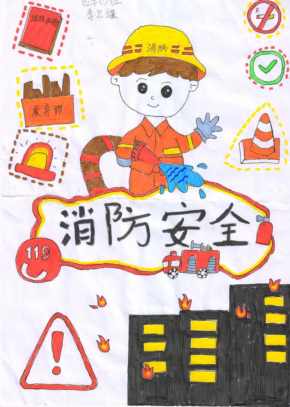 “消防安全 伴我成长”儿童绘画图片大全（二）