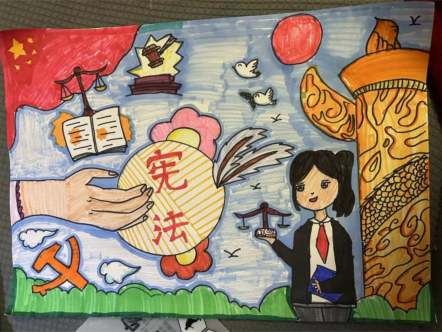 “宪法伴我行”弘扬宪法精神主题绘画（5）