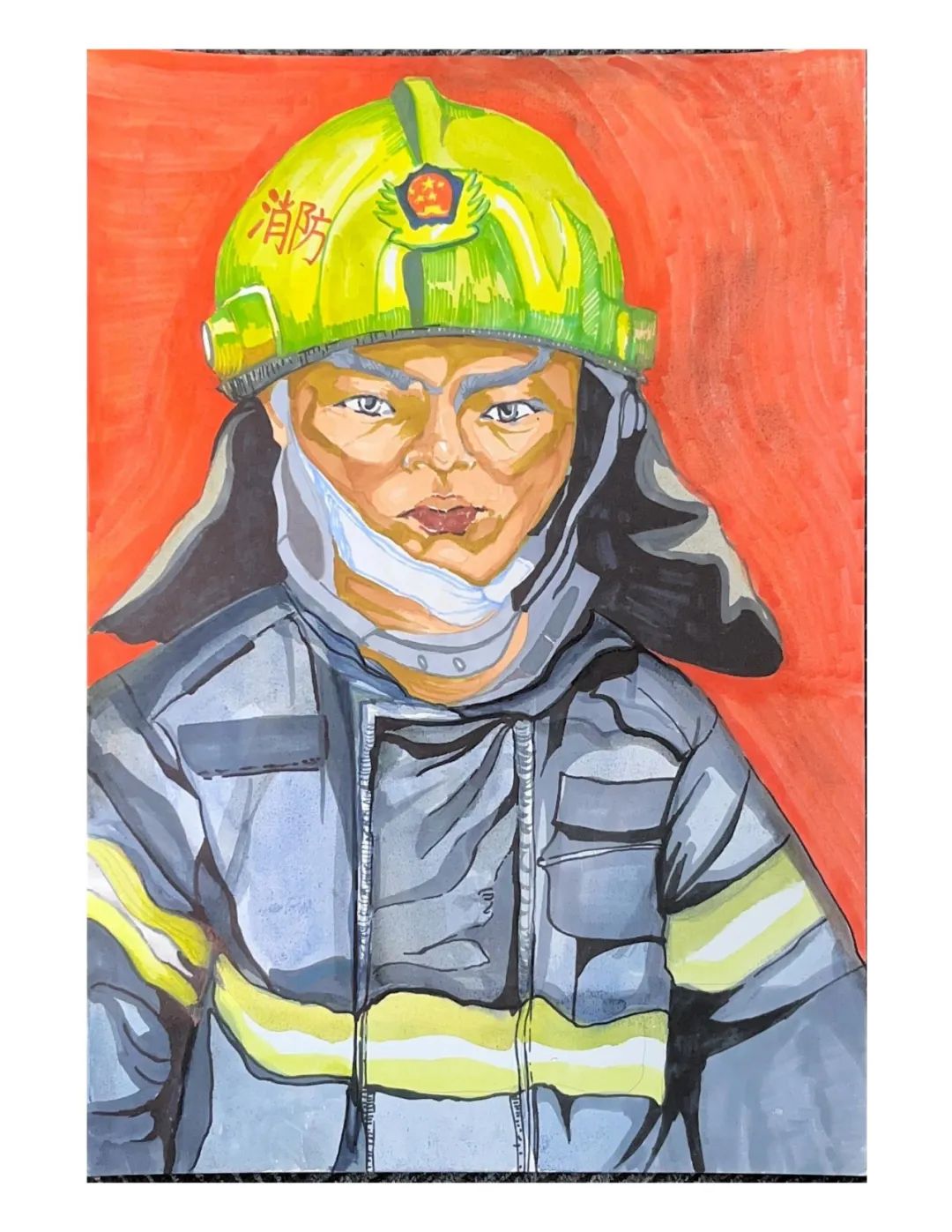 “小小消防员 追梦火焰蓝”消防主题绘画（16）