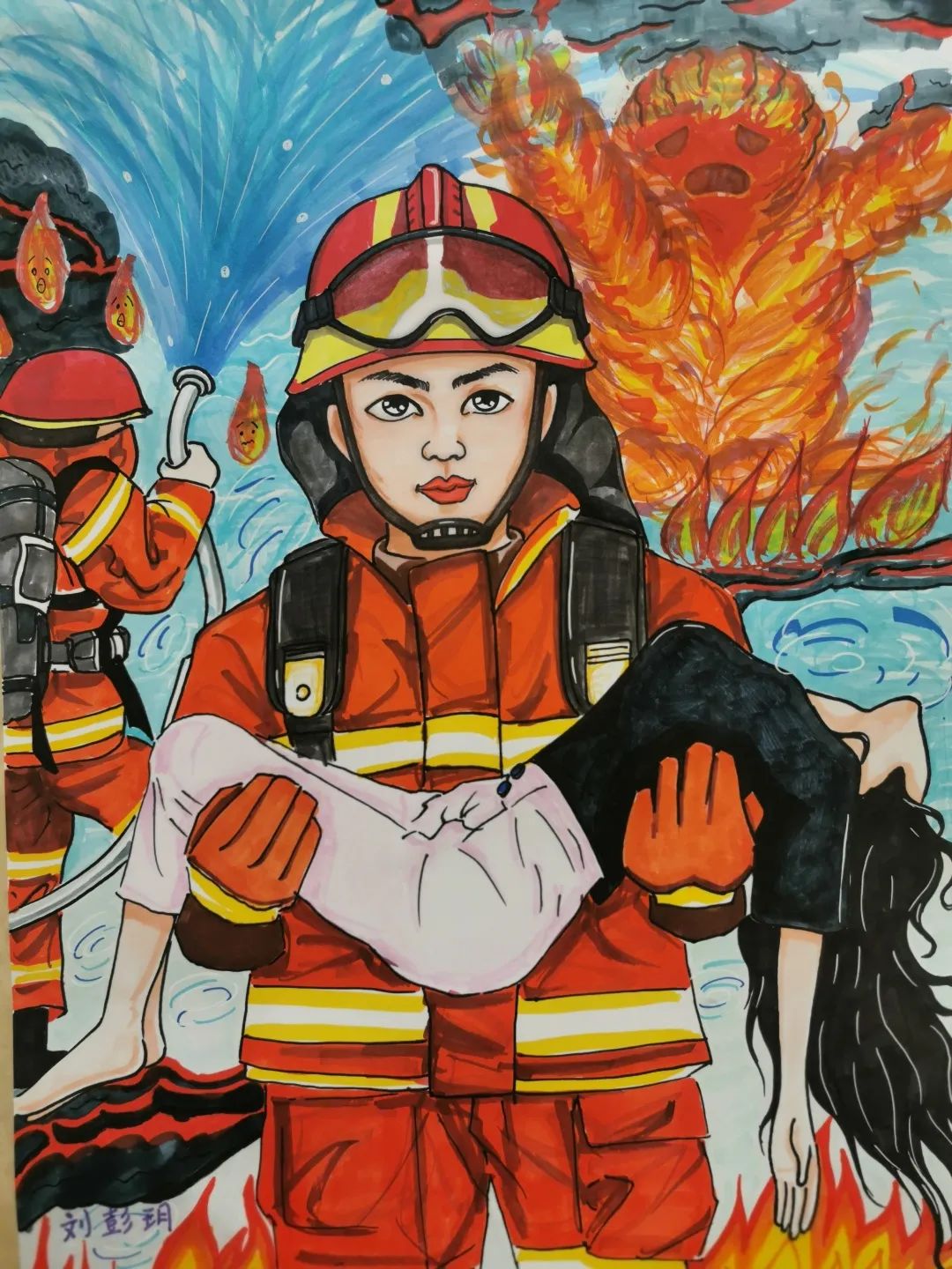 “手绘消防梦 安全记心间”小学生儿童绘画（2）
