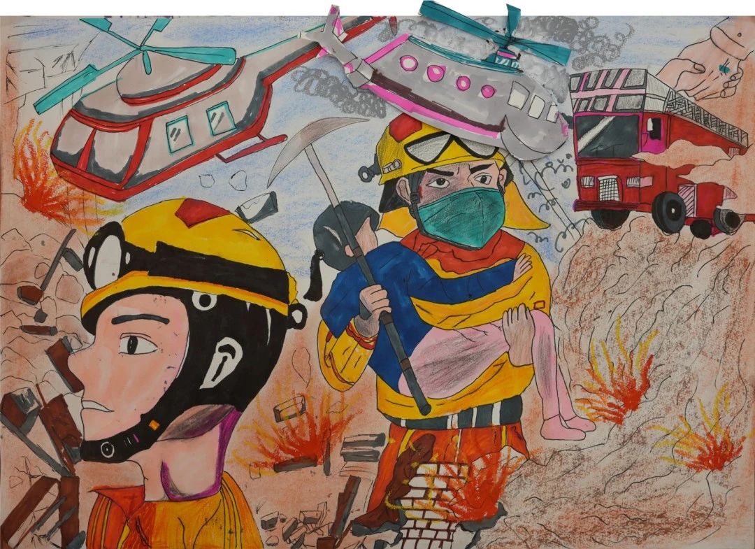“致敬消防英雄 追梦火焰蓝”画画作品（七）
