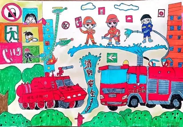“预防为主 生命至上”消防安全绘画（7）