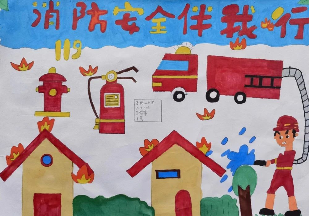 “消防安全 伴我成长”儿童绘画图片大全（八）