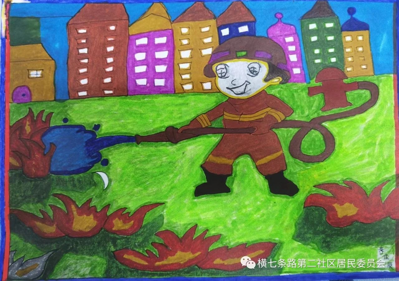 儿童画消防安全主题绘画图片（2）