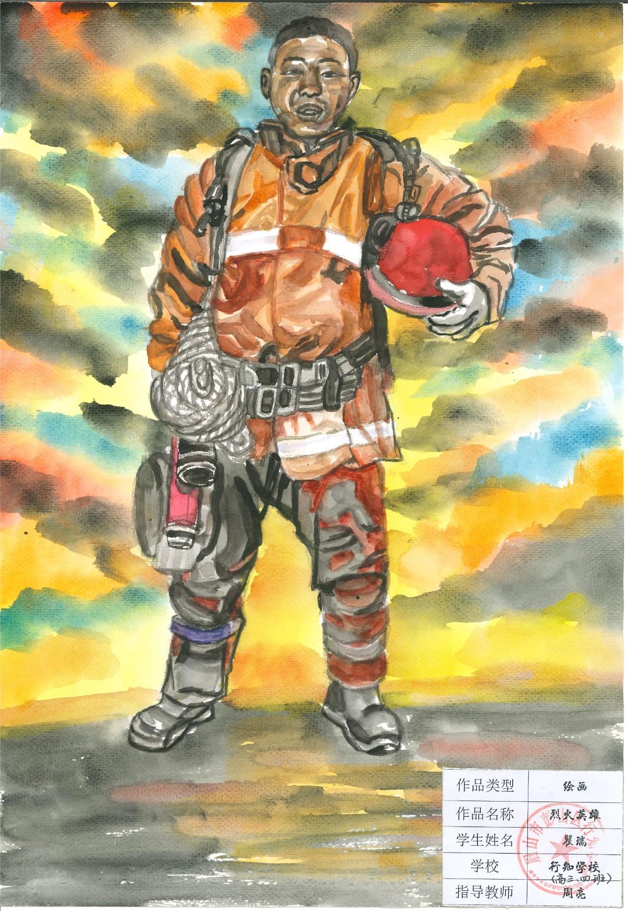 《厉害了我的消防员》绘画作品展示（二十）