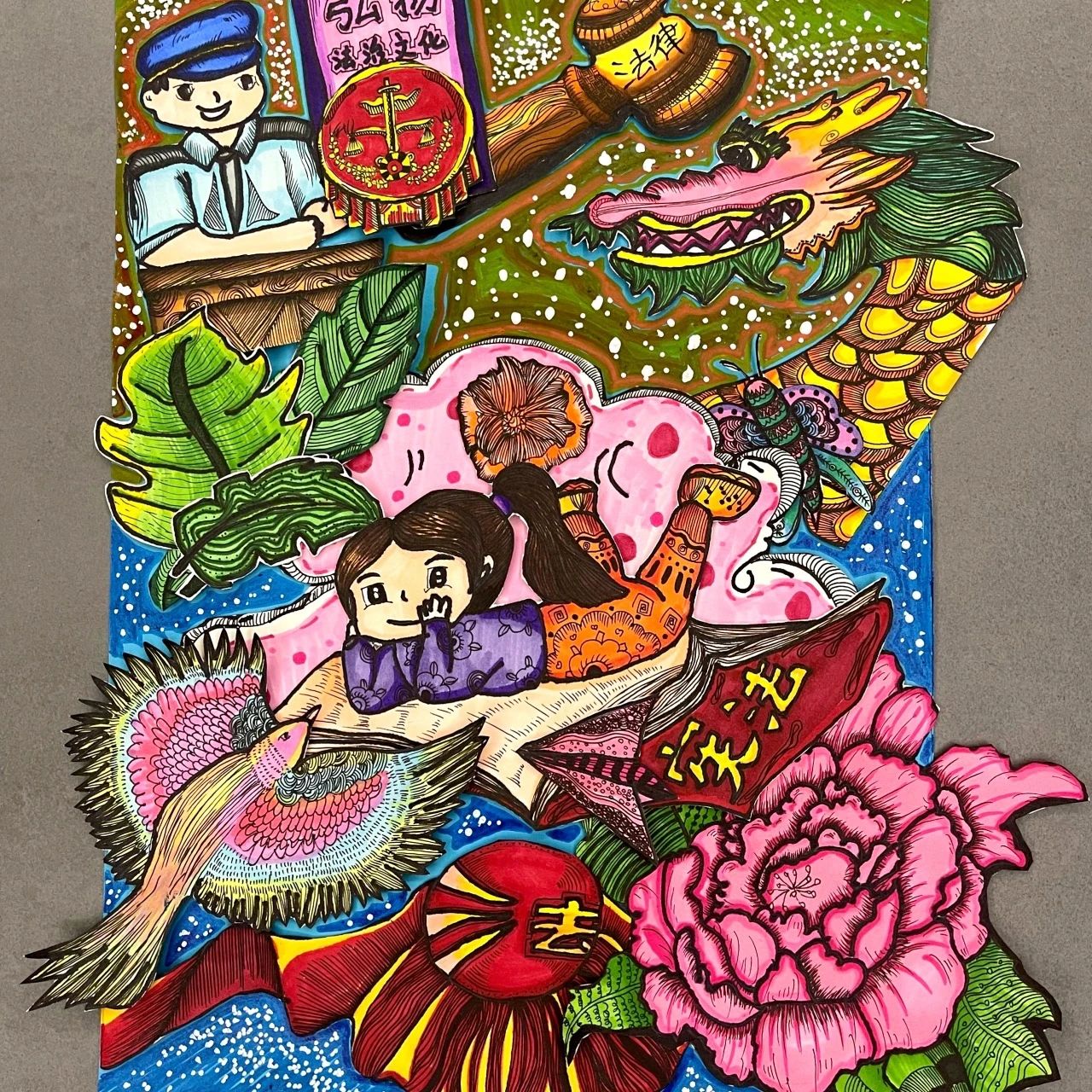 “知法守法 法护成长”法制宣传画画（2）