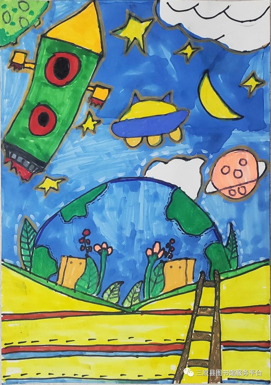 《未来图书馆》科幻儿童画作品（8）