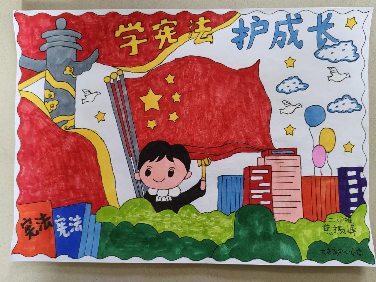 “宪法在我心中”主题优秀画画作品（18）