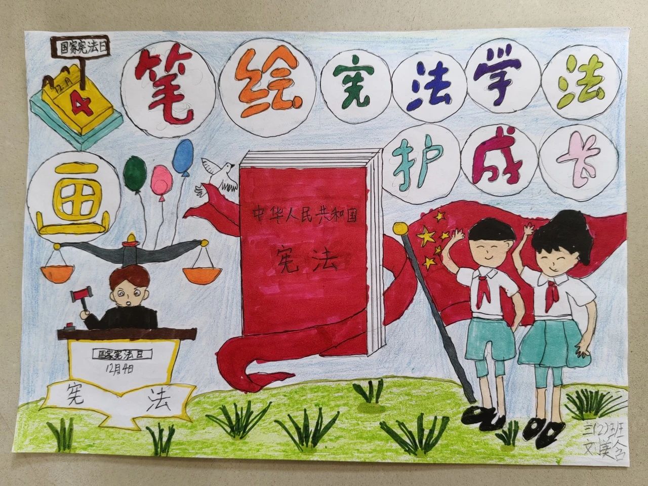 “宪法在我心中”主题优秀画画作品（14）