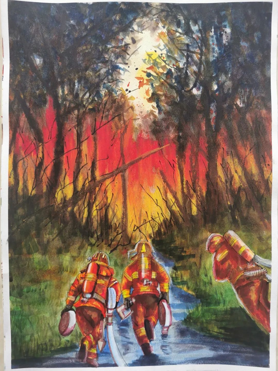 “手绘消防梦 安全记心间”小学生儿童绘画（1）