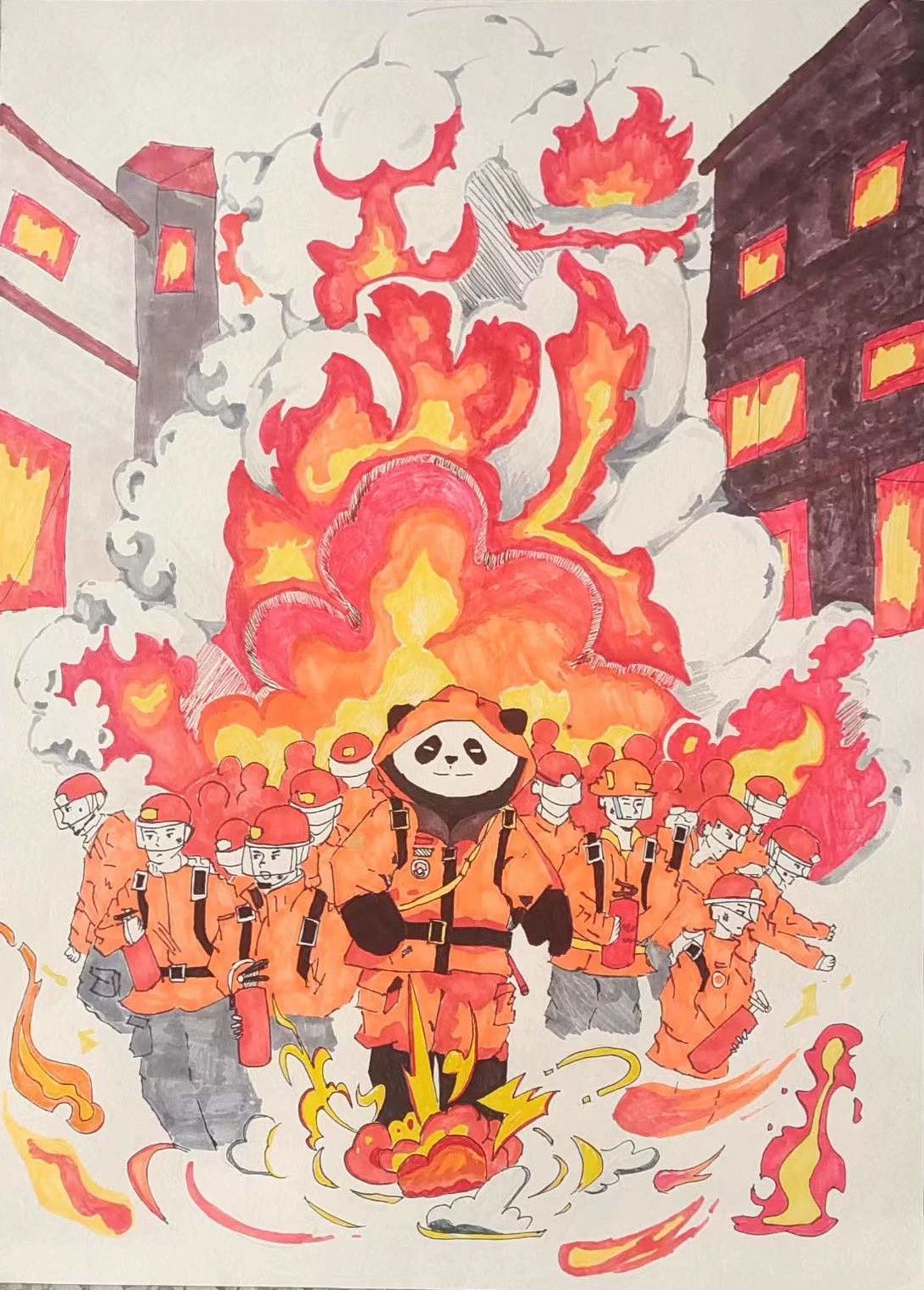 《厉害了我的消防员》绘画作品展示（十六）