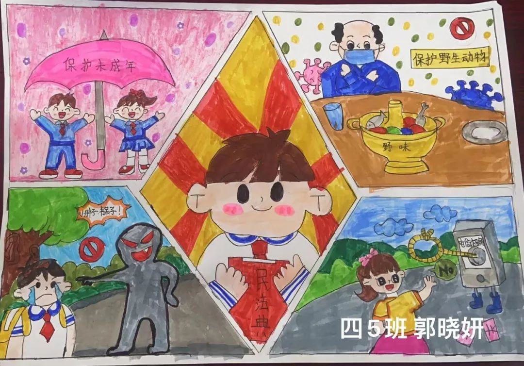“弘扬宪法精神 争做守法小公民”宣传儿童画（三）