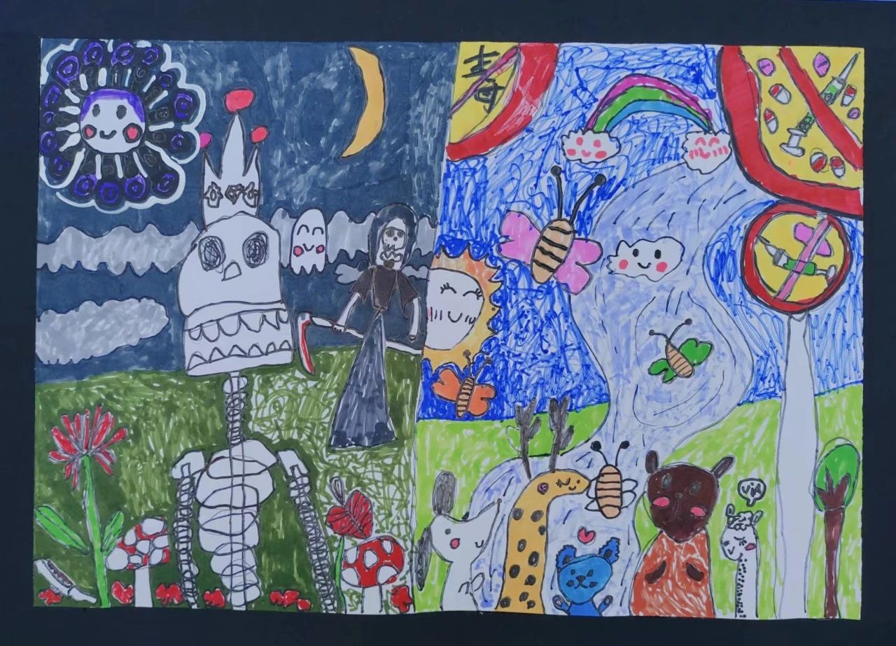 “青春无毒 逐梦未来”优秀画画作品（19）