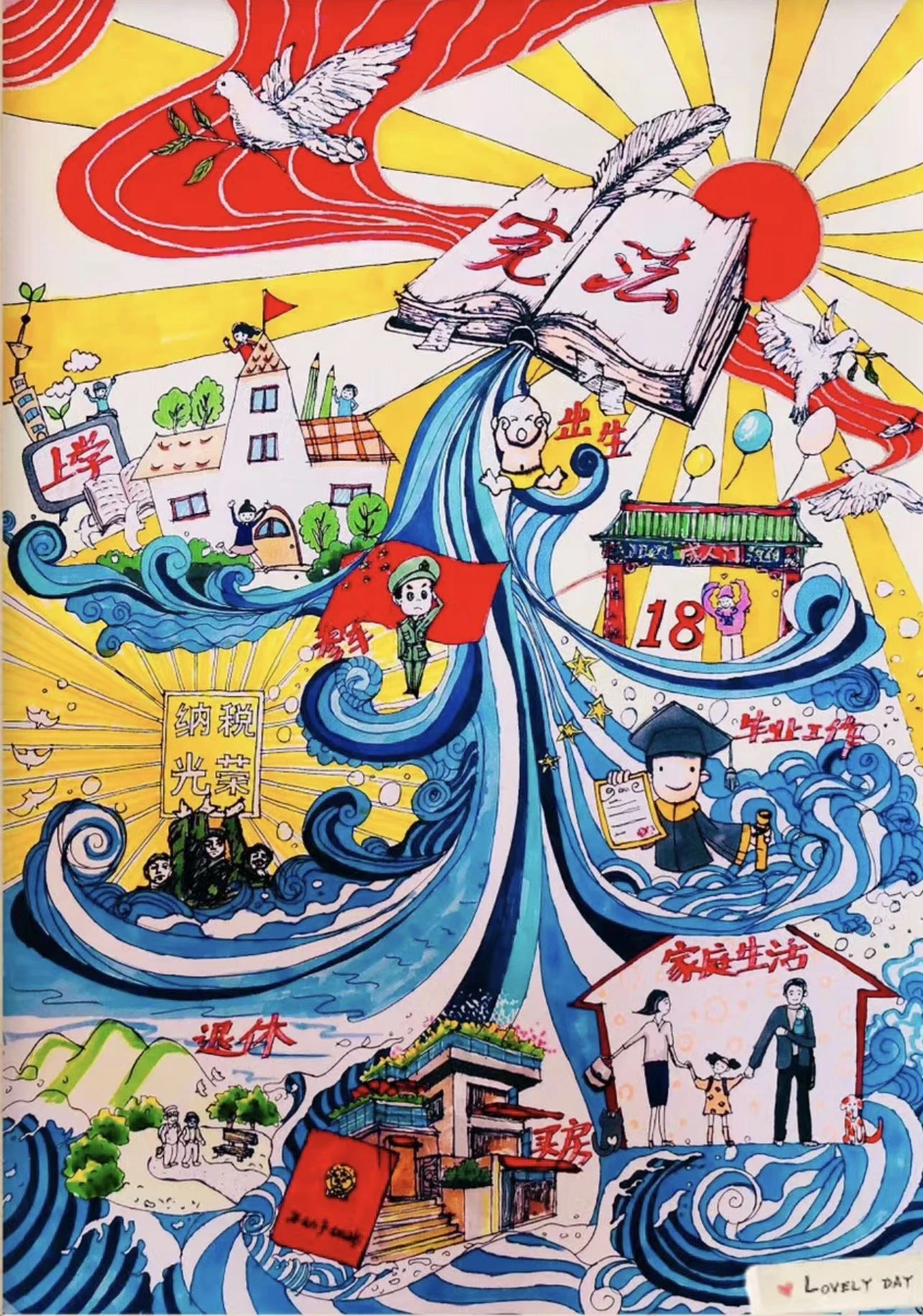 “宪法在我心中”主题优秀画画作品（10）