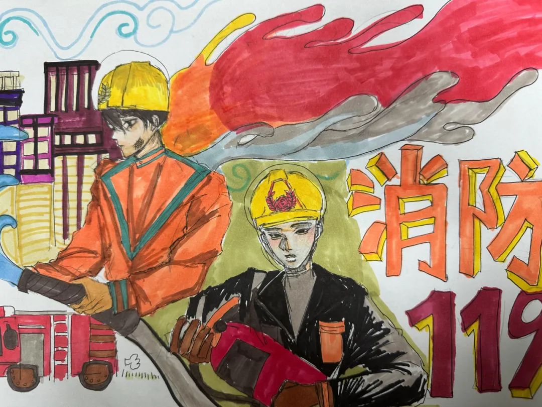 “消防安全 防患于未然”儿童画画图片第6张