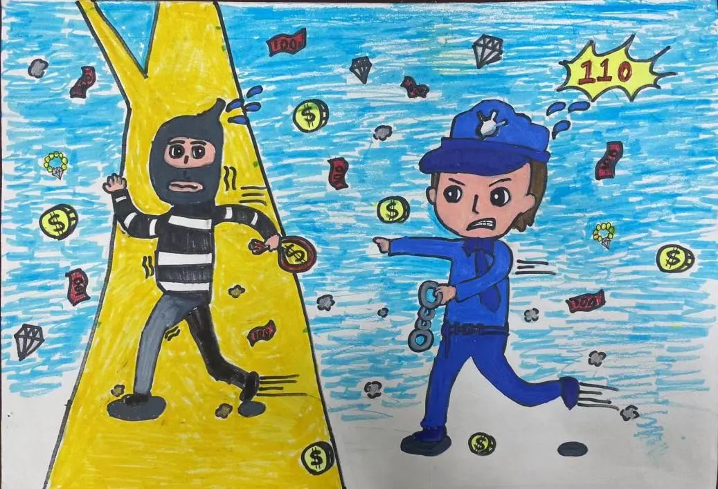 庆祝第4个中国人民警察节儿童画（6）
