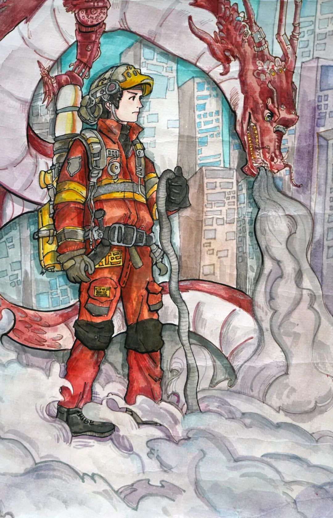 “烈火英雄 中国力量”消防安全儿童画作品-第3张