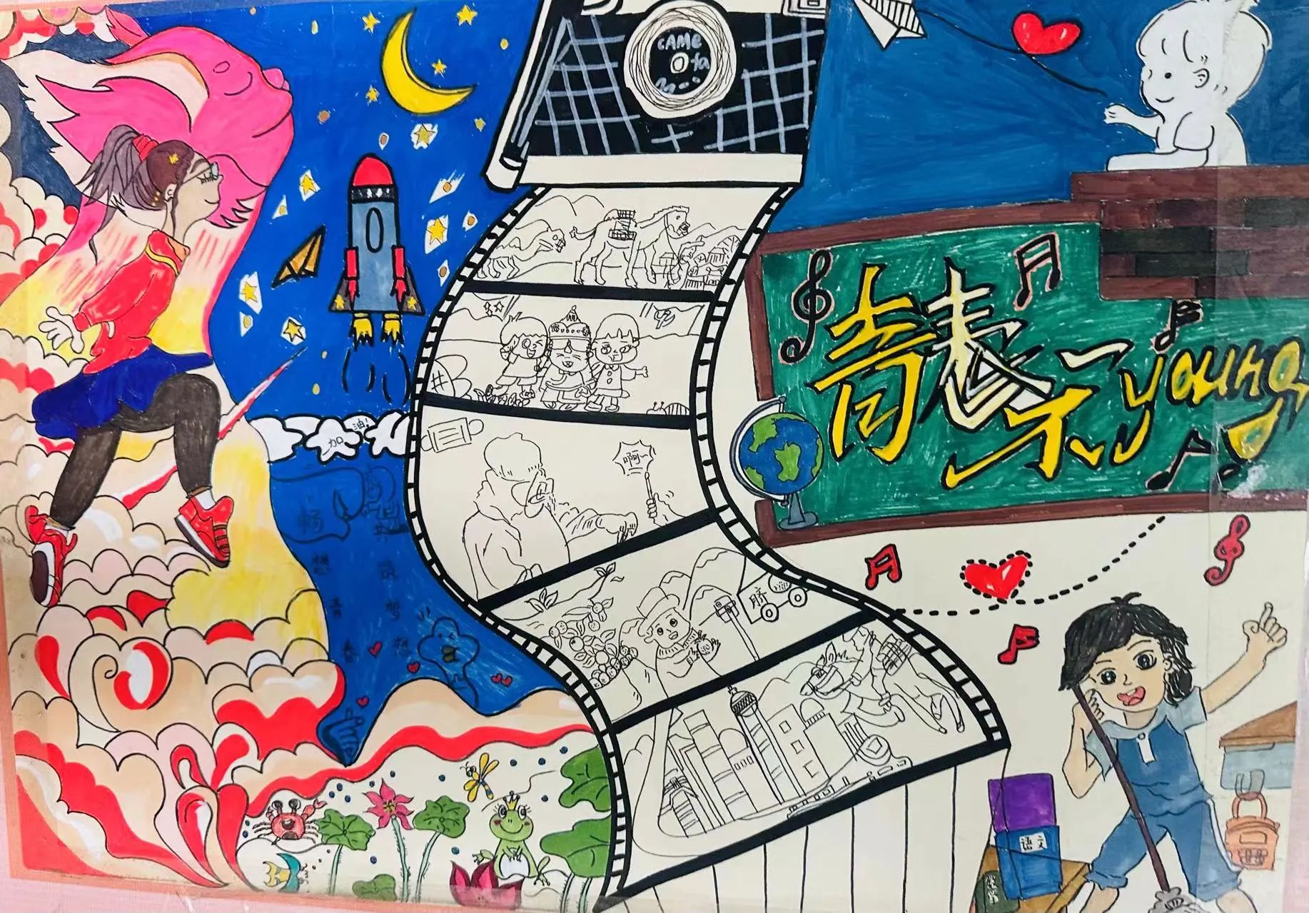  “畅想青春·共筑梦想 ”庆元旦绘画比赛优秀作品（6）