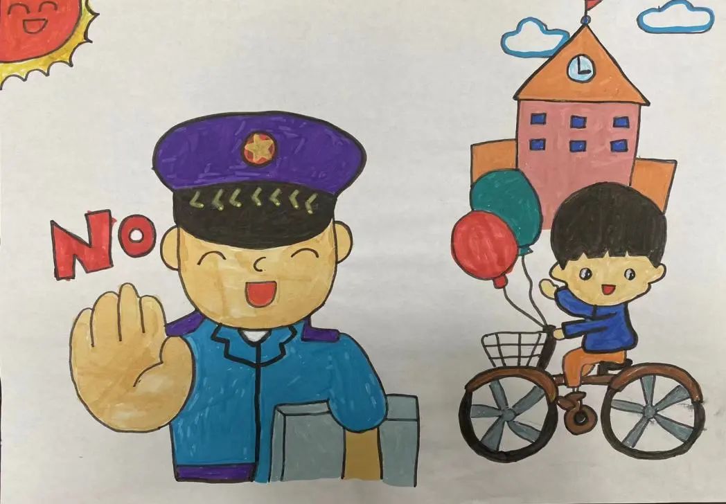 “致敬人民警察”儿童画参赛作品（9）