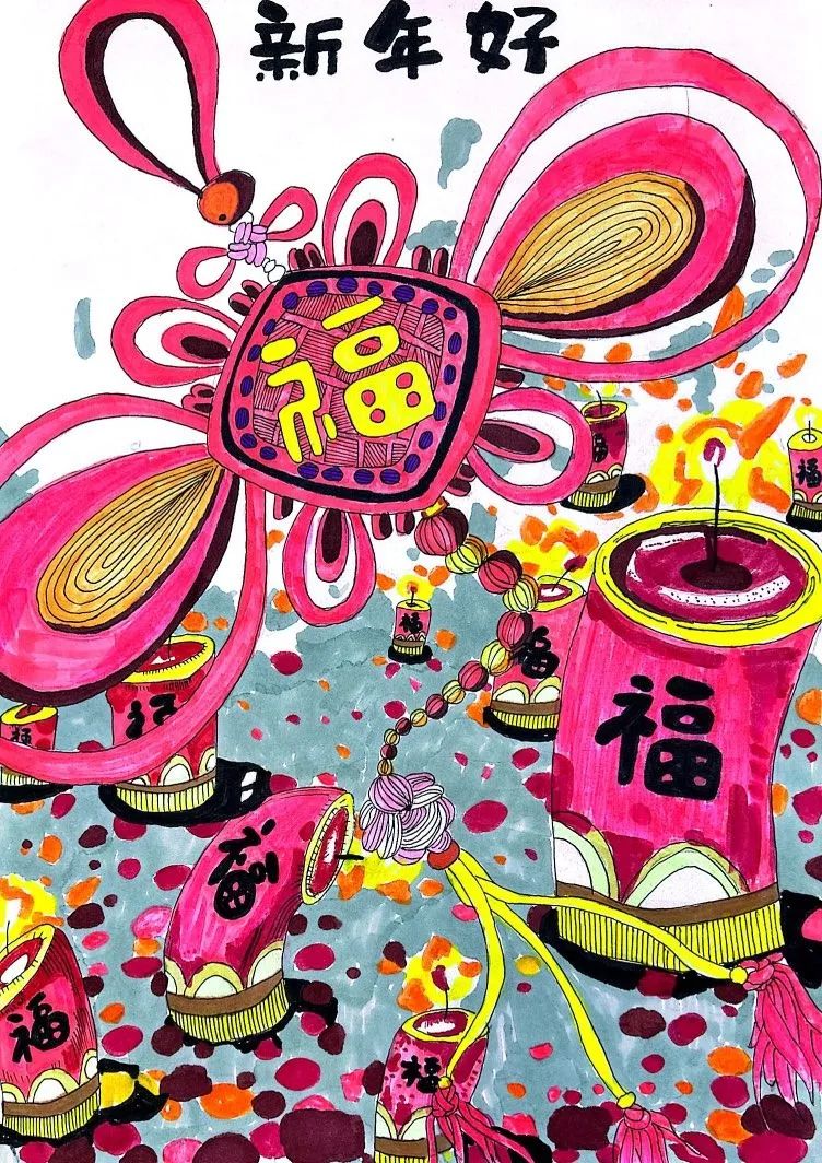 2024新年主题儿童画二等奖-第6张