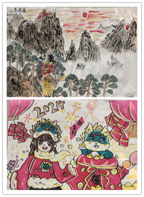 2024龙年元旦节儿童画（16）